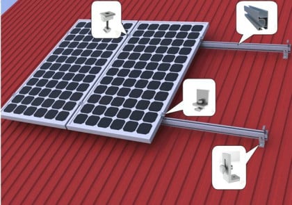 Metal roof solar system mounting